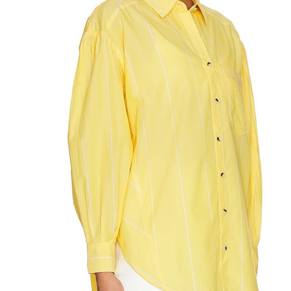 We the free Happy Hour Stripe Top in Yellow Combo SIZE L OVERSIZED STYLE - Picture 3 of 4